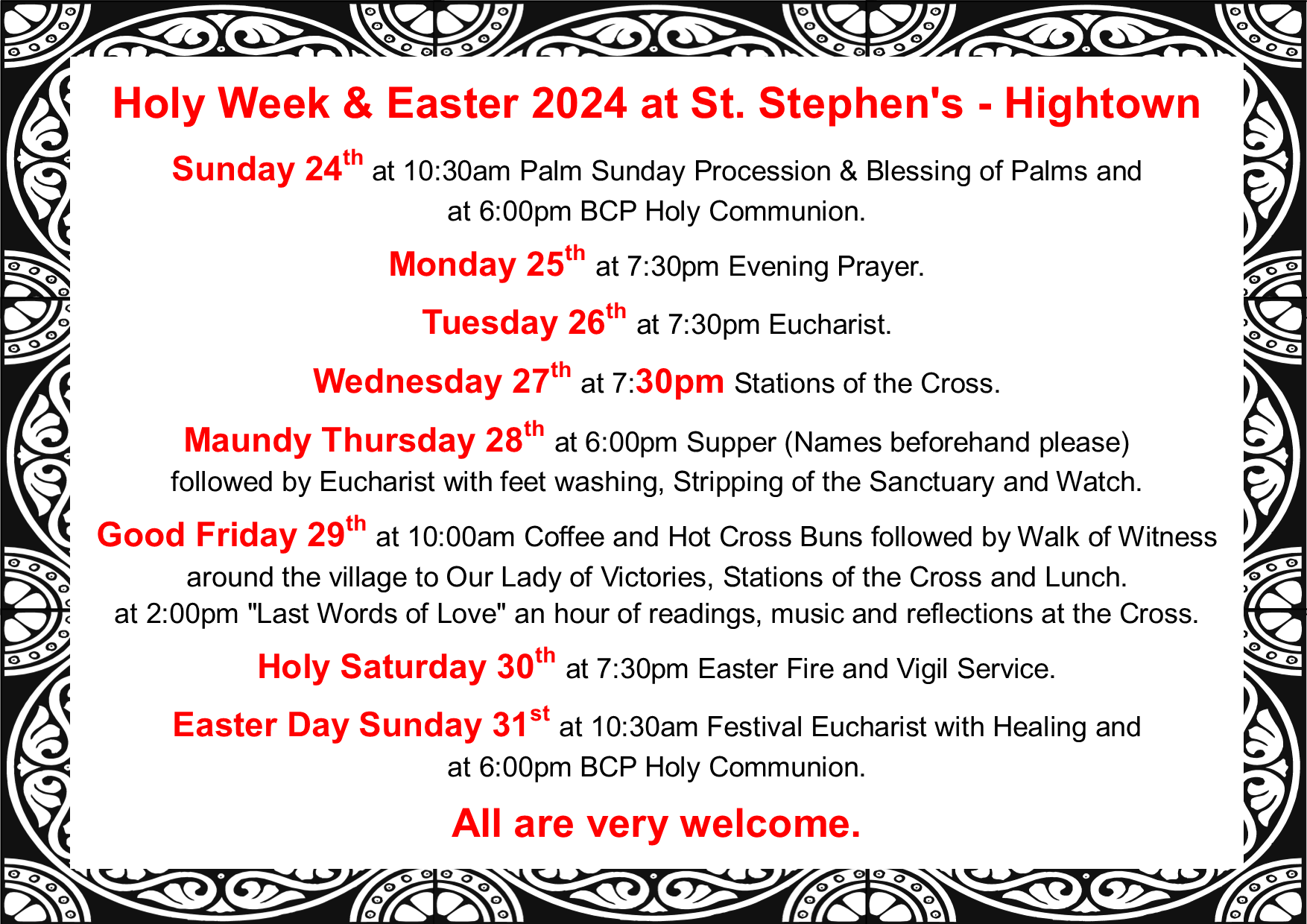 Holy Week & Easter Services